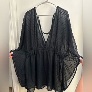 Sheer Black Swim Cover Up